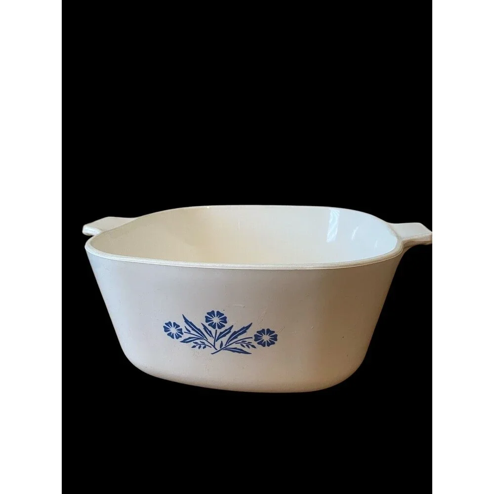 RARE Vintage 1958 Embossed Stamp PYROCERAM Corningware Cornflower 2.5 Qt A-22